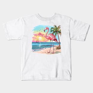 Flamingo Lovers Summer Vibes Kids T-Shirt